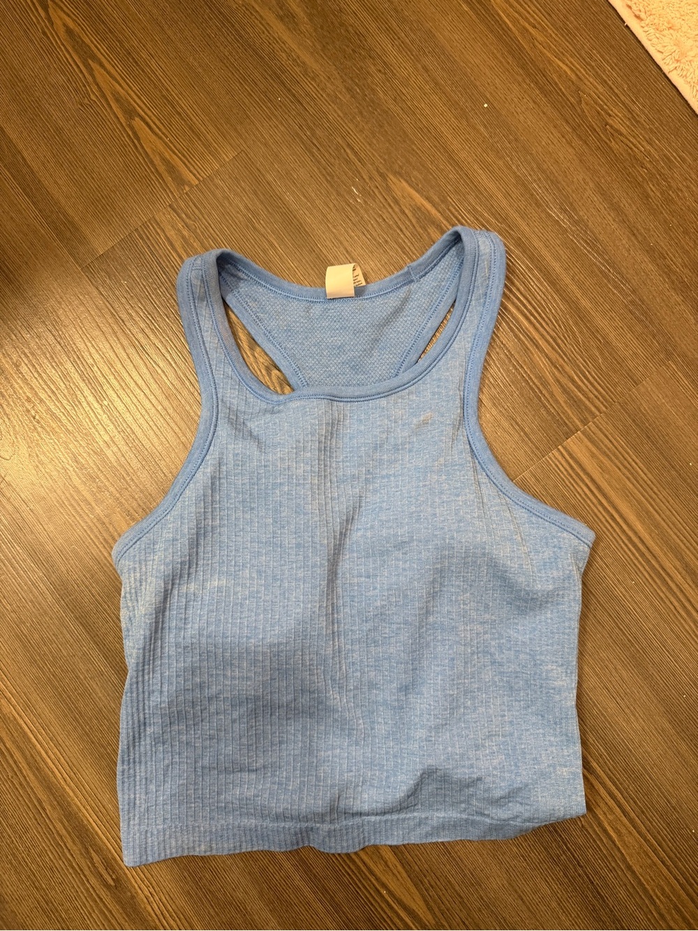 lululemon athletica Light Blue Ribbed Racerback Tank